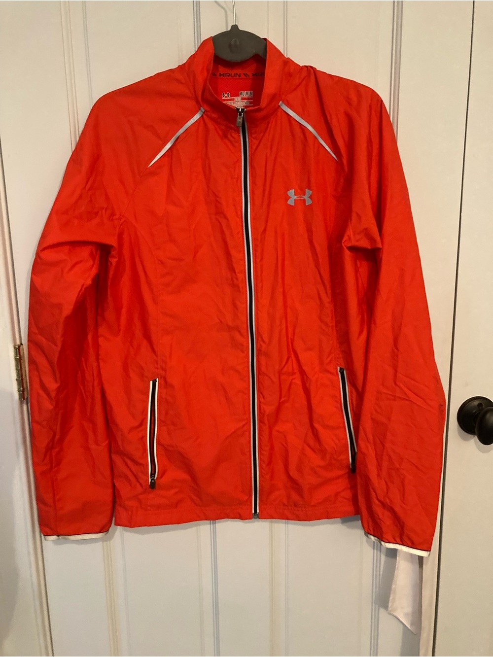 Under Armour Men’s Bright Orange Lightweight Jacket with Reflective Logo